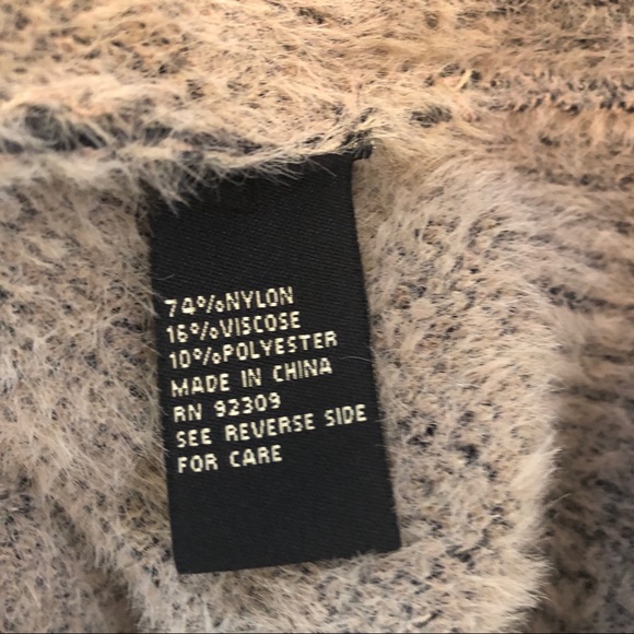 DG2 Diane Gilman Fuzzy Sweater in Black with tan and blush pattern - Picture 4 of 5